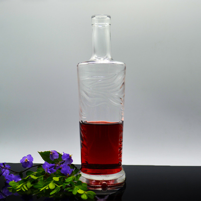 Έλεγαντο γυάλινο μπουκάλι βότκα τζιν 500ml 750ml 1000ml όγκος για προσαρμοσμένο γυάλινο μπουκάλι