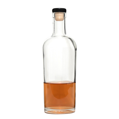 500 ml 750 ml Custom Shape Clear Glass Flask για Ουίσκι Μπράντυ Τεκίλα Τζιν Βότκα