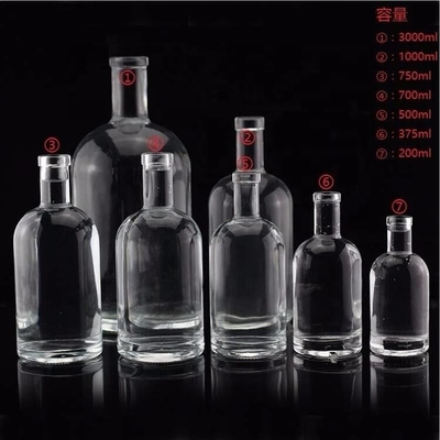Όροι EXW Κρυστάλλινο γυαλί 750ml 700ml 500ml τεκίλα τζιν κρασί οινοπνευματώδη ποτά ρούμι βότκα ουίσκι γυάλινο μπουκάλι