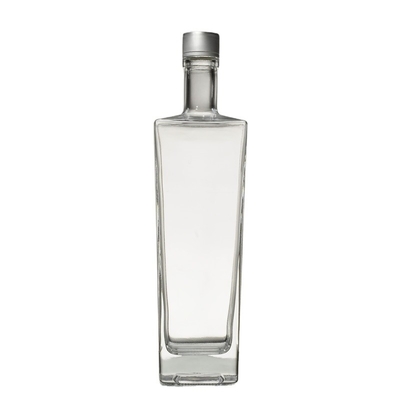 Διαυγές παγωμένο στρογγυλό 700 ml 750 ml ποτό ρούμι βότκα γυάλινο μπουκάλι με υλικό κολάρο Super Flint