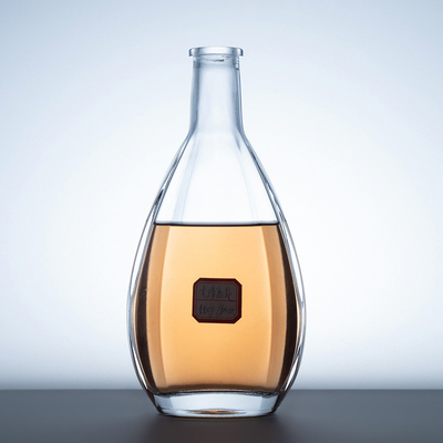 Υλικό γυαλιού υψηλής πυρίτιδας 700 ml 750 ml ρούμι βότκα ουίσκι τεκίλα γυάλινο μπουκάλι με φελλό