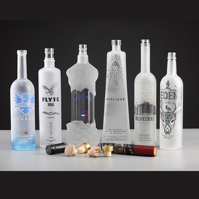 Τετράγωνο σχήμα 750 ml γυάλινο μπουκάλι για Custom Gin Rum Whiskey Vodka Spirits and Liquor