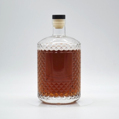 500 ml 750 ml τετραγωνικά παγωμένα κενά εξατομικευμένα αλκοολούχα ποτά τεκίλα ουίσκι τζιν διακοσμητικά γυάλινα μπουκάλια