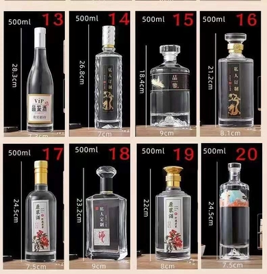 Σούπερ Φλιντ γυαλί 500ml 700ml 750ml Ρουμ Βότκα Ουίσκι Λικέρ Τζιν μπουκάλι με γυάλινο φελλό
