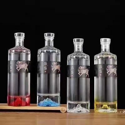 Σούπερ Φλιντ γυαλί 500ml 700ml 750ml Ρουμ Βότκα Ουίσκι Λικέρ Τζιν μπουκάλι με γυάλινο φελλό