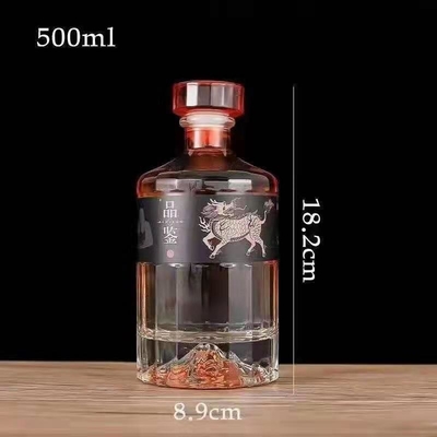 Σούπερ Φλιντ γυαλί 500ml 700ml 750ml Ρουμ Βότκα Ουίσκι Λικέρ Τζιν μπουκάλι με γυάλινο φελλό