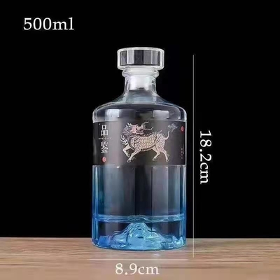 Σούπερ Φλιντ γυαλί 500ml 700ml 750ml Ρουμ Βότκα Ουίσκι Λικέρ Τζιν μπουκάλι με γυάλινο φελλό