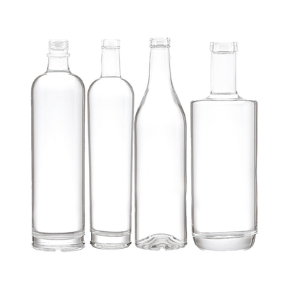750 ml ορθογώνιο μπουκάλι μπράντυ με μακρύ λαιμό και γυαλί Super Flint