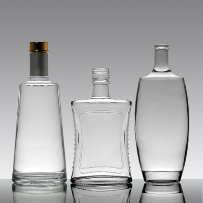 750 ml ορθογώνιο μπουκάλι μπράντυ με μακρύ λαιμό και γυαλί Super Flint