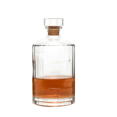 Εκτύπωση προσαρμοσμένου λογότυπου 250ml 500ml 750ml Φιαλίδια διαυγής γυαλιού για φιαλίδια με επίπεδο ουίσκι