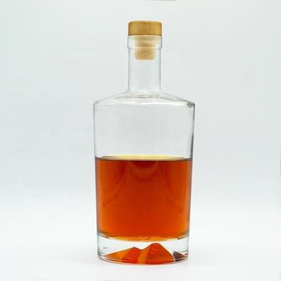 Εκτύπωση προσαρμοσμένου λογότυπου 250ml 500ml 750ml Φιαλίδια διαυγής γυαλιού για φιαλίδια με επίπεδο ουίσκι