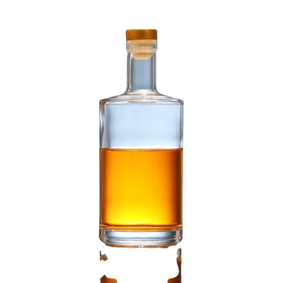 Εκτύπωση προσαρμοσμένου λογότυπου 250ml 500ml 750ml Φιαλίδια διαυγής γυαλιού για φιαλίδια με επίπεδο ουίσκι