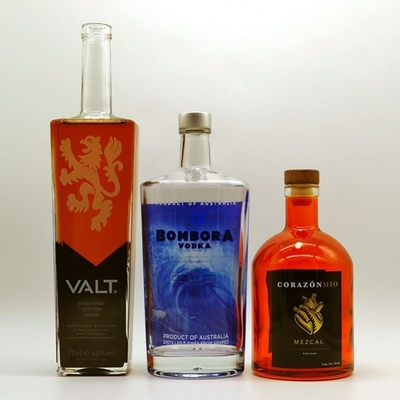 375 ml 500 ml 700 ml 750 ml 1000 ml Διαφανή κενά γυάλινα μπουκάλια για οινοπνευματώδη ποτά