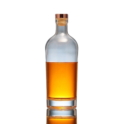 Προσαρμοσμένο 750ml μπουκάλι από γυαλί με φουλάρι και διαφανές υλικό