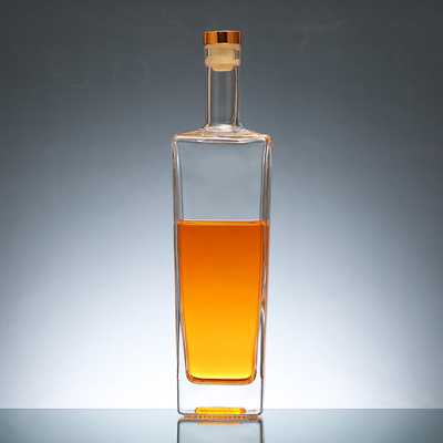 Προσαρμοσμένο 750ml μπουκάλι από γυαλί με φουλάρι και διαφανές υλικό