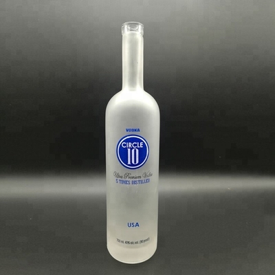 Προσαρμοσμένα 750 ml διαυγές γυάλινα μπουκάλια για την σφράγιση αλκοόλ τύπου φελλού επιφάνειας χειρισμού Decal