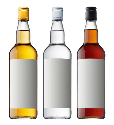 Βιομηχανικό ποτό 250 ml 500 ml 750 ml επίπεδη μπουκάλι ουίσκι γυαλί με καπάκι βίδας