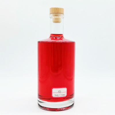 750 ml Απόλυτο γυάλινο μπουκάλι με κάλυμμα Custom Fancy Round Διαφανές γυάλινο μπουκάλι βότκα