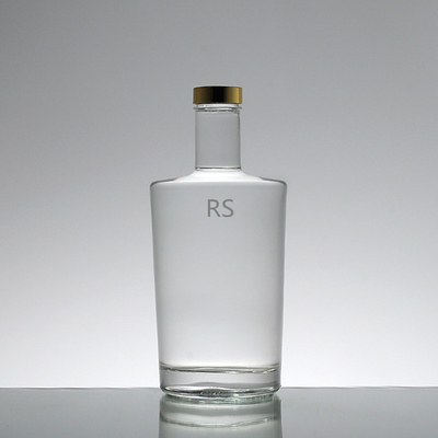 Κρυστάλλινο λευκό 500ml 700ml 750ml Super Flint γυαλί κενό ρούμι καθαρό μπουκάλι οινοπνεύματος σχεδιαστής