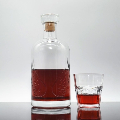1L 750ml σαφές γυάλινο μπουκάλι για βότκα τζιν ουίσκι τεκίλα προσαρμοσμένο σχήμα