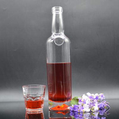 1L 750ml σαφές γυάλινο μπουκάλι για βότκα τζιν ουίσκι τεκίλα προσαρμοσμένο σχήμα