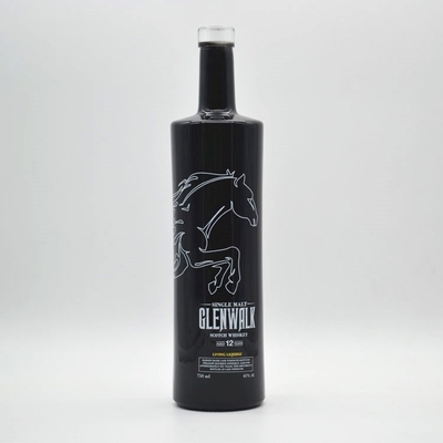 1L 750ml σαφές γυάλινο μπουκάλι για βότκα τζιν ουίσκι τεκίλα προσαρμοσμένο σχήμα