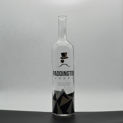 Κρυστάλλινο λευκό 500ml 700ml 750ml Super Flint γυαλί κενό ρούμι καθαρό μπουκάλι οινοπνεύματος σχεδιαστής