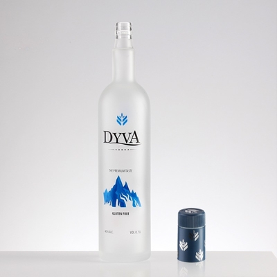 Διαυγές 375ml 500ml 700ml 750ml Custom Frosted Printing Spray Μπράντυ Ουίσκι Λικέρ Βότκα μπουκάλι με κάλυμμα