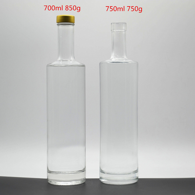 Super Flint γυάλινο κολάρο στρογγυλό 700ml φελλό κορυφή σαφές μπουκάλι τζιν για τους λάτρεις της βότκας