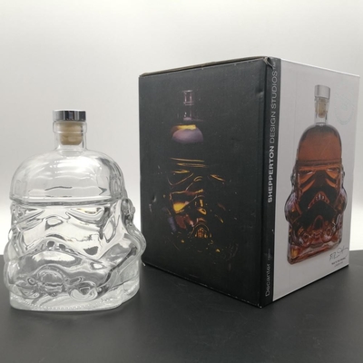 Επεξεργασία επιφάνειας ντεκάλ Custom Design 750ml γυάλινο μπουκάλι για ποτό ουίσκι τζιν βότκα