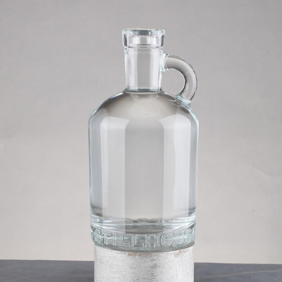 Μπουκάλι γυαλιού Μπράντυ με λαβή 500 ml 750 ml Βότκα ρούμι Αλκοόλ Ουίσκι γυάλινο κολάρο