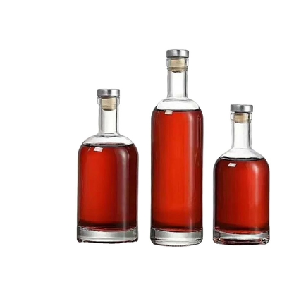 OEM Logo Decal Εφοδιασμένο 1000ml 750ml 500ml μπουκάλια οινοπνεύματος Βότκα γυάλινο μπουκάλι με καπάκι