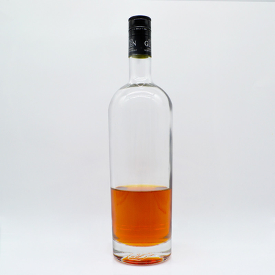 Κενά 500ml 1000ml 1 λίτρο Ματ Μαύρο και Λευκό Προσαρμοσμένο Σχήμα Μπουκάλια Alcohol Gin