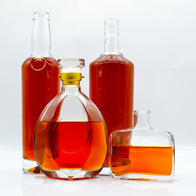 Κενά 500ml 1000ml 1 λίτρο Ματ Μαύρο και Λευκό Προσαρμοσμένο Σχήμα Μπουκάλια Alcohol Gin