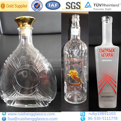 OEM Διαυγές γυαλί αναψυκτικά μπουκάλι 300ml 500ml 750ml με βαθιά διαδικασία πάγου