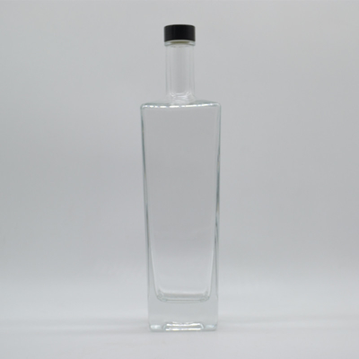 500ML 700ML 750ML 1l τετραγωνικό γυάλινο μπουκάλι από κρυστάλλινο λευκό υλικό για οινοπνευματώδη ποτά