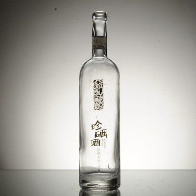 Επεξεργασία επιφάνειας Decal Custom Giant 750ml 1000ml Άδειο ζυθοποιικό τζιν ρούμι Decanter Αλκοόλ Λικέρ Πλούμι κρασί γυάλινο μπουκάλι