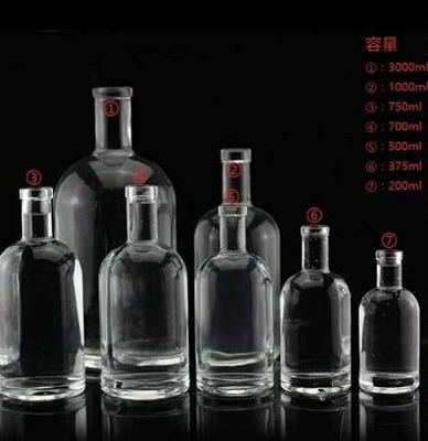 500 ml Custom T-Top Clear Whiskey Vodka Liquor Glass Flask με υλικό γυαλιού υψηλής πυρίτιδας