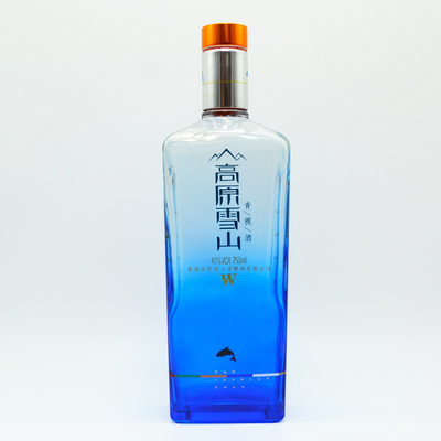 700 ml 750 ml 1 λίτρο Custom Rum Alcohol Flasses με φελλό στο Super Flint Glass