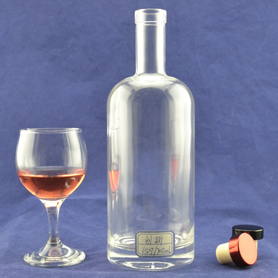 Παγωμένα Super Flint 700ml Κενά μπουκάλια για κρασί Decal Logo 750ml Βότκα γυάλινο μπουκάλι