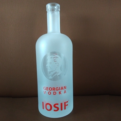 Κρυστάλλινο λευκό γυάλινο μπουκάλι XO/Brandy/Whiskey/Vodka με χειρισμό επιφάνειας Decal