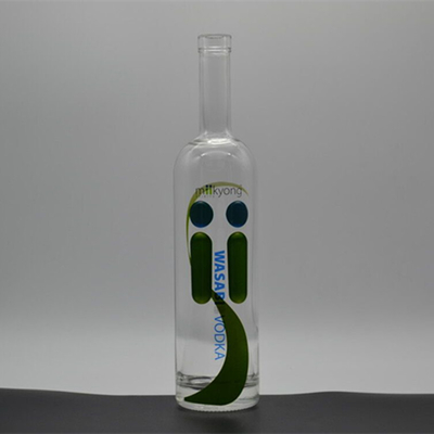 Κρυστάλλινο λευκό γυάλινο μπουκάλι XO/Brandy/Whiskey/Vodka με χειρισμό επιφάνειας Decal