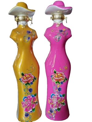 Προσαρμοσμένο 24oz 26oz γυάλινο βάζο σε σχήμα σώματος άνδρα και γυναίκας με χειρισμό επιφάνειας Decal