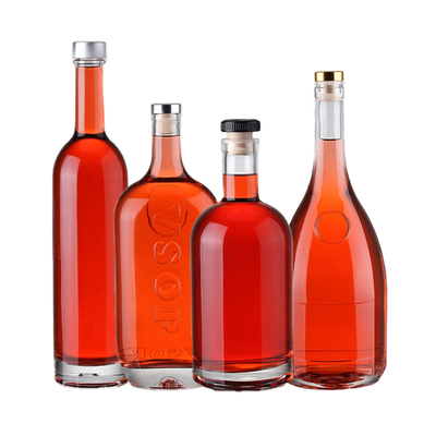 OEM/ODM Καλωσορίσατε 750ml γυάλινο μπουκάλι για Brandy Rum Gin Whiskey Vodka Σφραγισμός τύπου