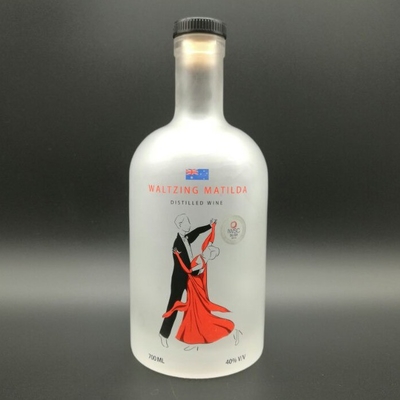 500 ml Προσαρμοσμένη εκτύπωση με οθόνη Frosted Crown Royal Whisky Vodka Gin γυάλινα μπουκάλια με φελλό