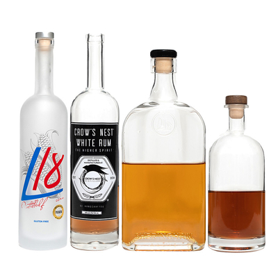 700 ml γυάλινο μπουκάλι μπράντυ βότκα τζιν με φανταχτερό σχεδιασμό με υλικό Super Flint Glass