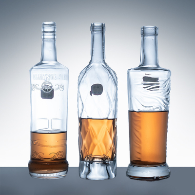 700 ml γυάλινο μπουκάλι μπράντυ βότκα τζιν με φανταχτερό σχεδιασμό με υλικό Super Flint Glass