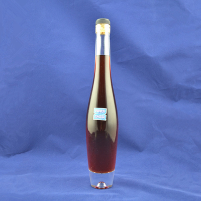 Προσαρμόσιμη εκτύπωση λογότυπου Slim Tall Round Glass Μπουκάλια ποτού με φελλό σφραγίδα