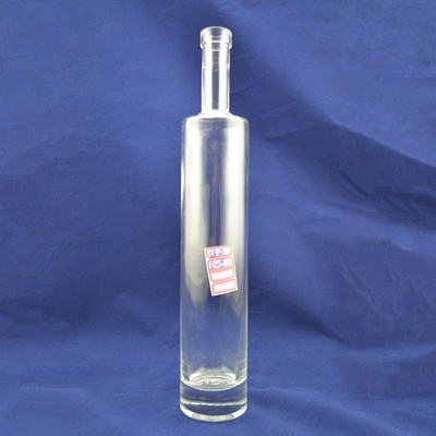 Προσαρμόσιμη εκτύπωση λογότυπου Slim Tall Round Glass Μπουκάλια ποτού με φελλό σφραγίδα