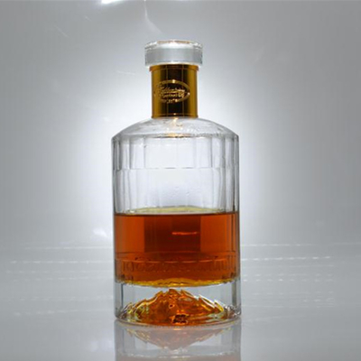 Μπουκάλι από γυαλί χωρητικότητα 750 ml Βόρεια βάση Στρογγυλή Φλιντ Μπουκάλι Τετράγωνος ώμος Τζιν Ουίσκι